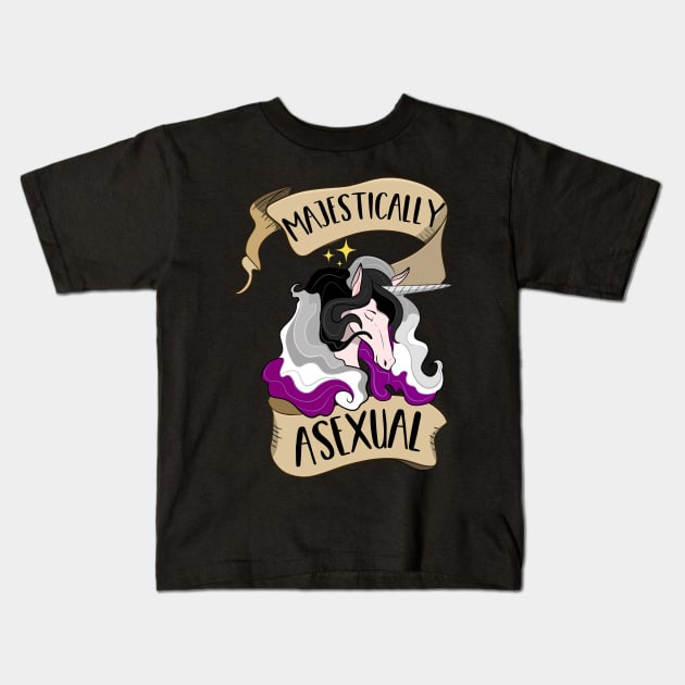 Majestically Asexual Unicorn Kids T-Shirt by Eugenex